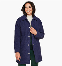 Boucle Popper Fastening Lined Jacket - LA467